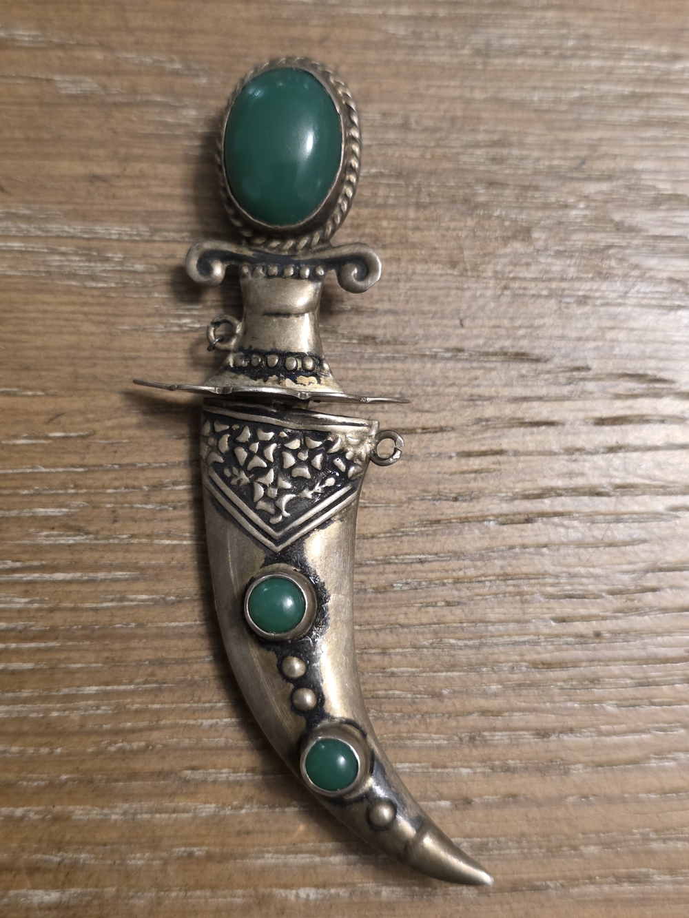 Vintage Jadeite Dagger & Sheath Brooch